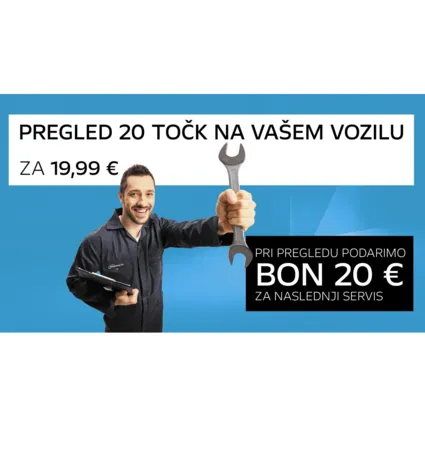 20 kontrolnih točk vozila